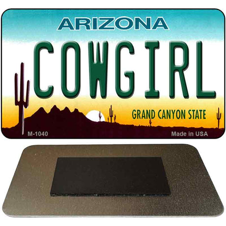 Cowgirl Arizona State License Plate Tag Magnet M-1040