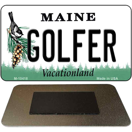 Golfer Maine State License Plate Tag Magnet M-10418