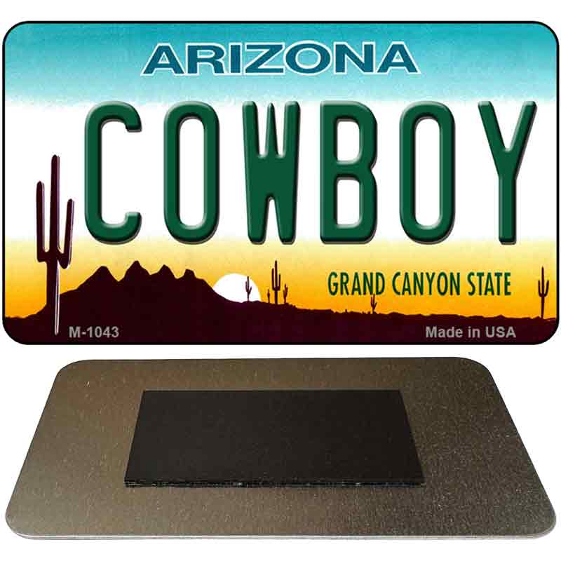 Cowboy Arizona State License Plate Tag Magnet M-1043