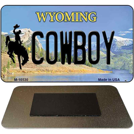 Cowboy Wyoming State License Plate Tag Magnet M-10530