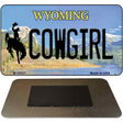 Cowgirl Wyoming State License Plate Tag Magnet M-10531