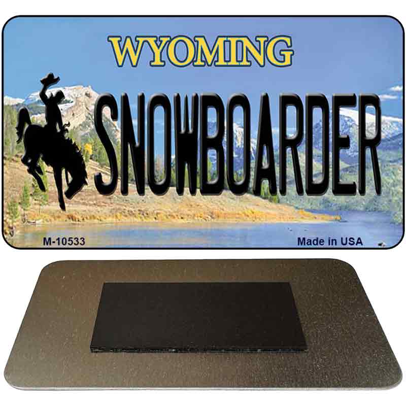 Snowboarder Wyoming State License Plate Tag Magnet M-10533