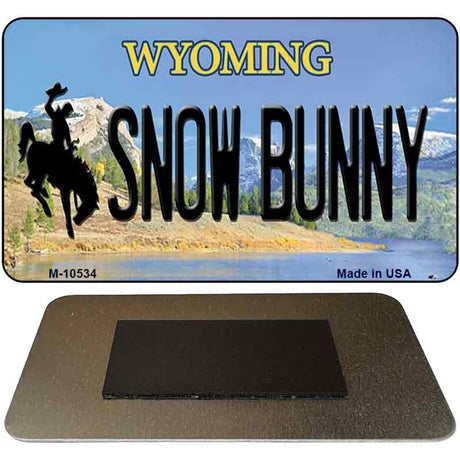 Snow Bunny Wyoming State License Plate Tag Magnet M-10534