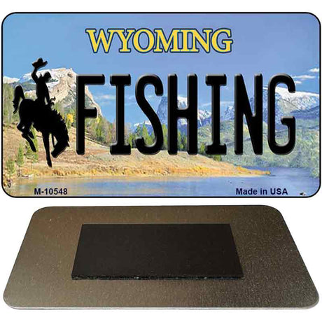 Fishing Wyoming State License Plate Tag Magnet M-10548