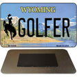 Golfer Wyoming State License Plate Tag Magnet M-10556