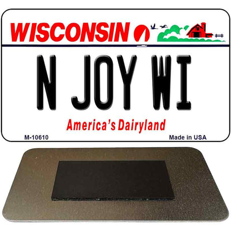 N Joy WI Wisconsin State License Plate Tag Novelty Magnet M-10610