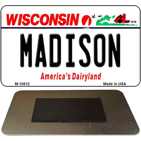 Madison Wisconsin State License Plate Tag Novelty Magnet M-10612