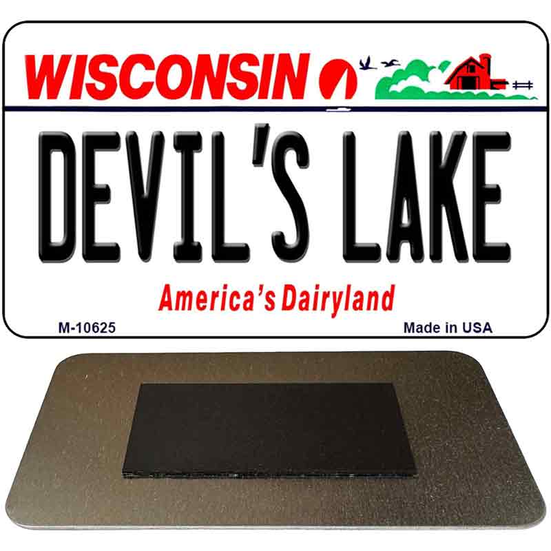 Devils Lake Wisconsin State License Plate Tag Novelty Magnet M-10625