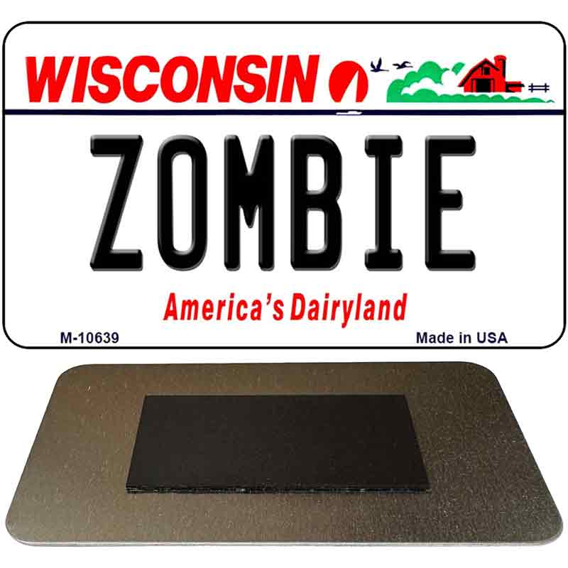 Zombie Wisconsin State License Plate Tag Novelty Magnet M-10639