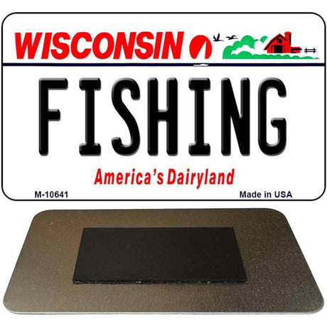 Fishing Wisconsin State License Plate Tag Novelty Magnet M-10641