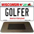 Golfer Wisconsin State License Plate Tag Novelty Magnet M-10643