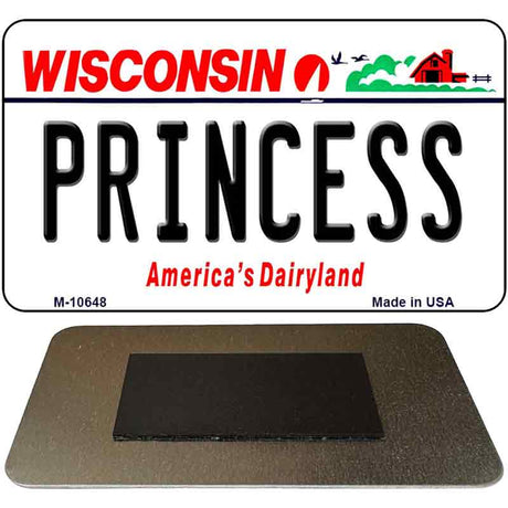 Princess Wisconsin State License Plate Tag Novelty Magnet M-10648