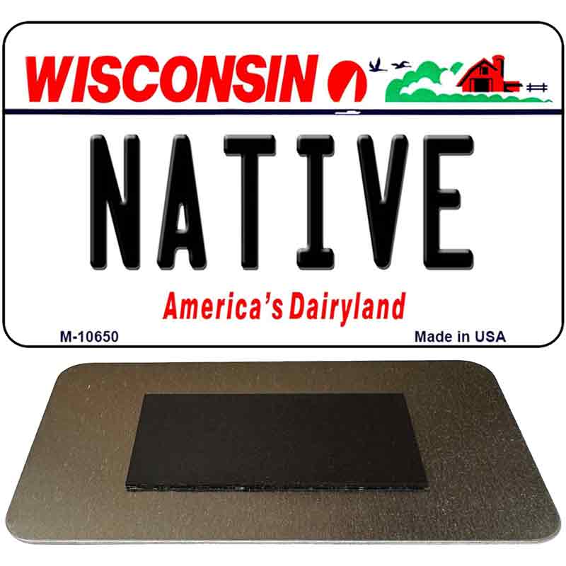 Native Wisconsin State License Plate Tag Novelty Magnet M-10650