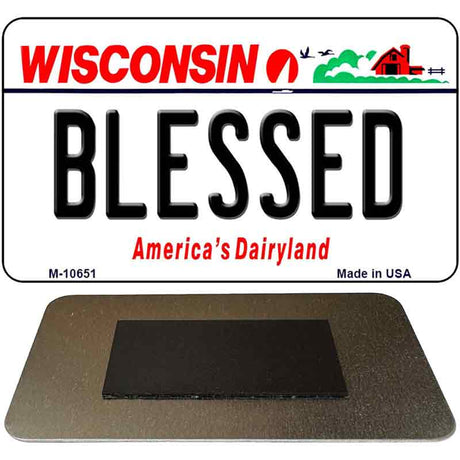 Blessed Wisconsin State License Plate Tag Novelty Magnet M-10651