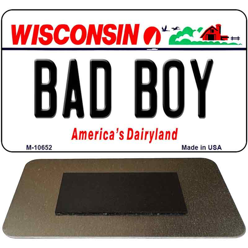 Bad Boy Wisconsin State License Plate Tag Novelty Magnet M-10652