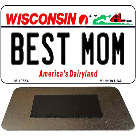 Best Mom Wisconsin State License Plate Tag Novelty Magnet M-10654