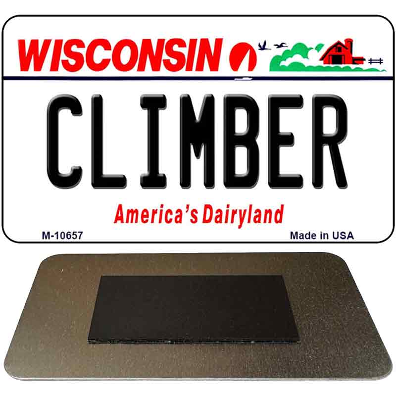 Climber Wisconsin State License Plate Tag Novelty Magnet M-10657