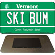 Ski Bum Vermont State License Plate Tag Novelty Magnet M-10692