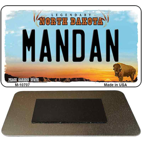 Mandan North Dakota State License Plate Tag Magnet M-10707