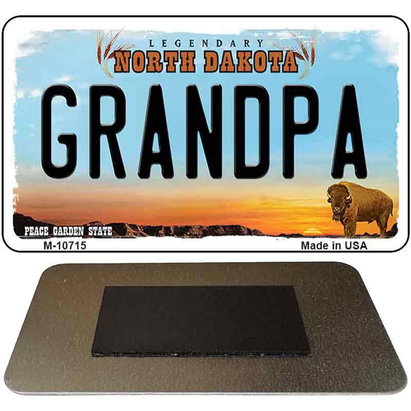 Grandpa North Dakota State License Plate Tag Magnet M-10715