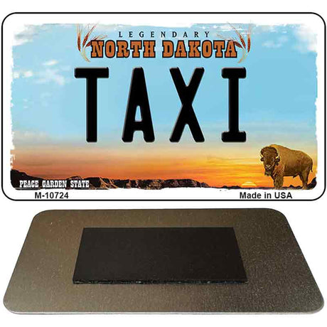 Taxi North Dakota State License Plate Tag Magnet M-10724