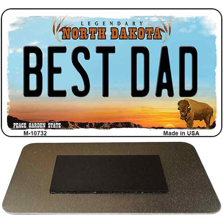 Best Dad North Dakota State License Plate Tag Magnet M-10732