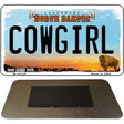 Cowgirl North Dakota State License Plate Tag Magnet M-10735