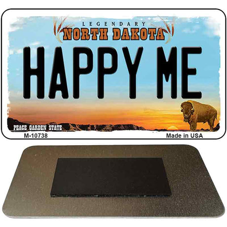 Happy Me North Dakota State License Plate Tag Magnet M-10738