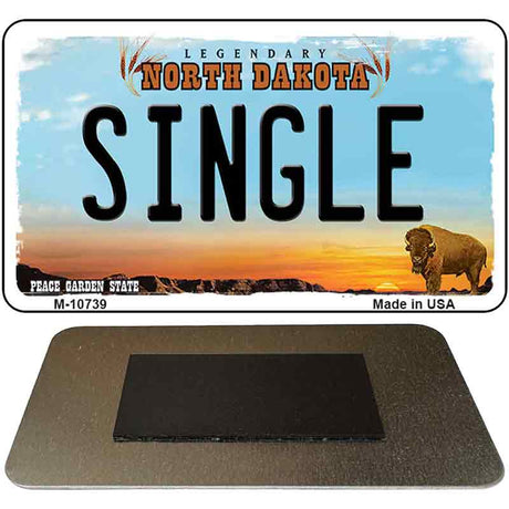 Single North Dakota State License Plate Tag Magnet M-10739