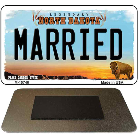 Married North Dakota State License Plate Tag Magnet M-10740