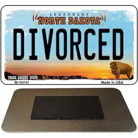 Divorced North Dakota State License Plate Tag Magnet M-10741