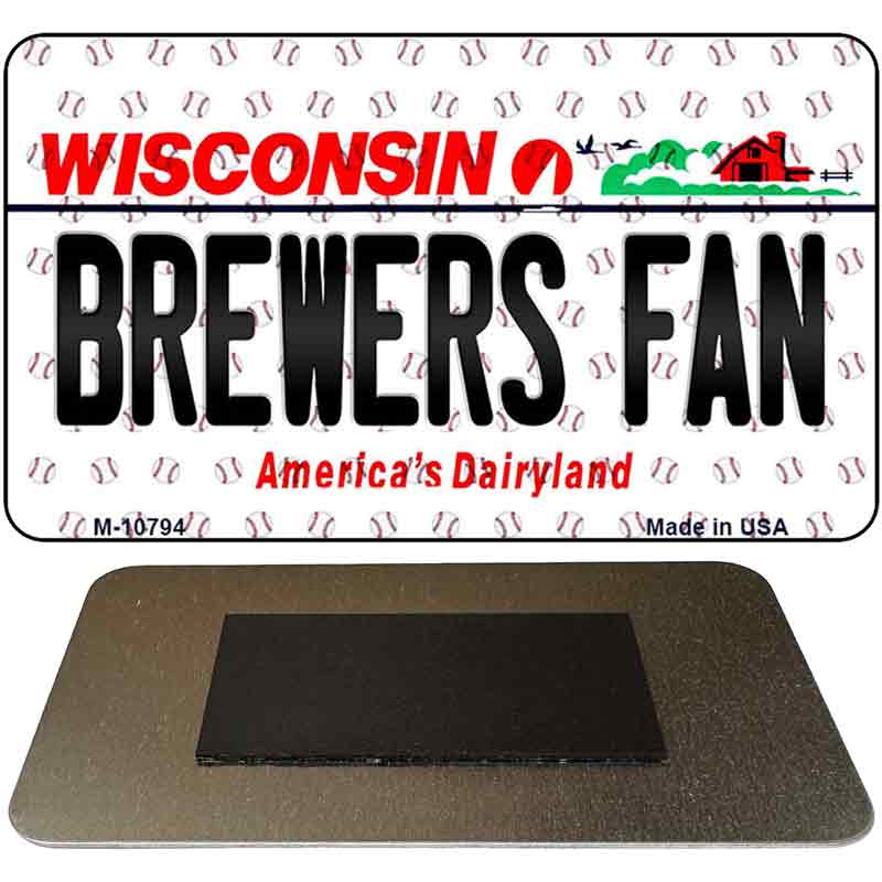 Brewers Fan Wisconsin State License Plate Tag Magnet M-10794