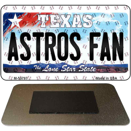 Astros Fan Texas State Novelty Metal Magnet M-10797