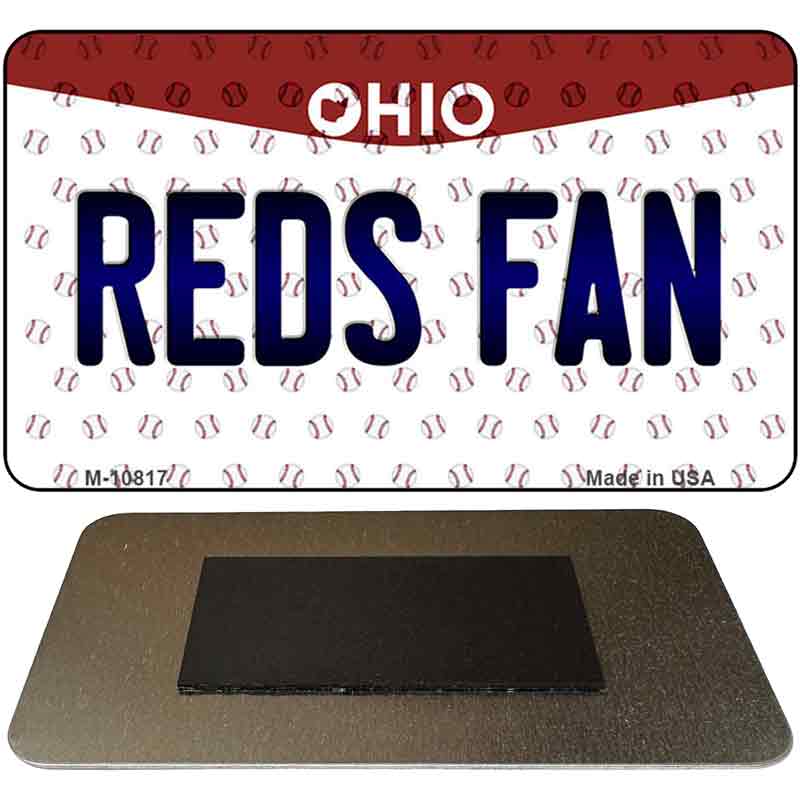 Reds Fan Ohio State License Plate Tag Magnet M-10817