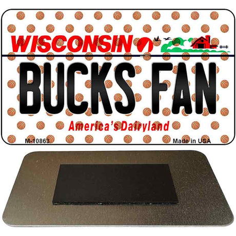 Bucks Fan Wisconsin State License Plate Tag Magnet M-10863