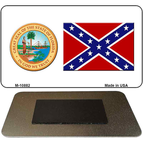 Confederate Flag Florida Seal Novelty Metal Magnet M-10882