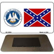 Confederate Flag Louisiana Seal Novelty Metal Magnet M-10884