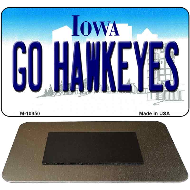 Go Hawkeyes Iowa State License Plate Tag Novelty Magnet M-10950