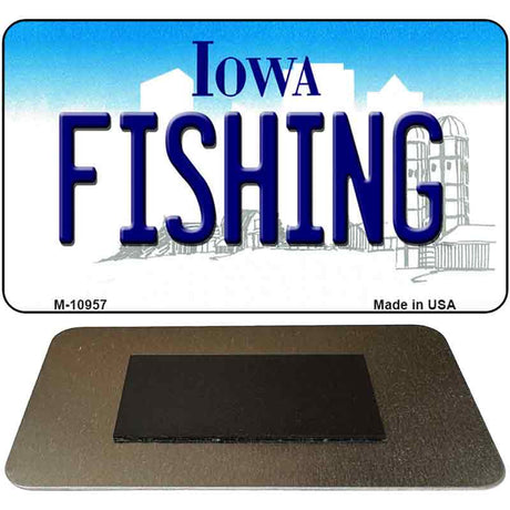 Fishing Iowa State License Plate Tag Novelty Magnet M-10957