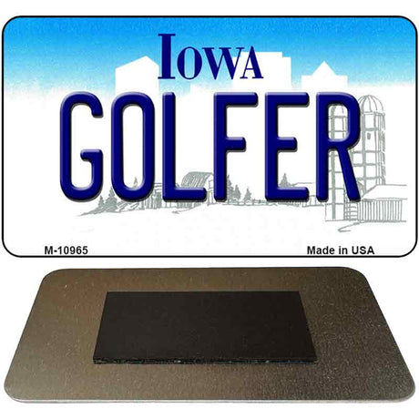 Golfer Iowa State License Plate Tag Novelty Magnet M-10965