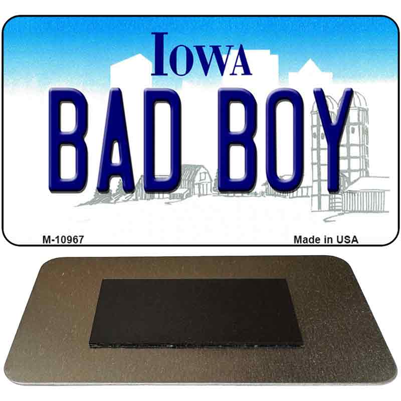 Bad Boy Iowa State License Plate Tag Novelty Magnet M-10967 | Smart Blonde