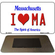 I Love MA Massachusetts State License Plate Tag Magnet M-10979