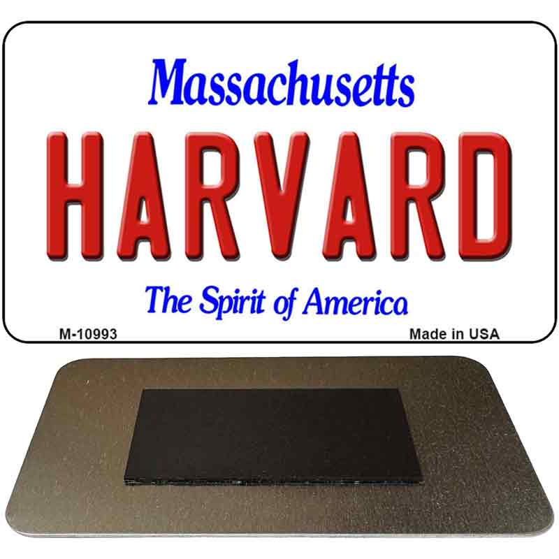 Harvard Massachusetts State License Plate Tag Magnet M-10993