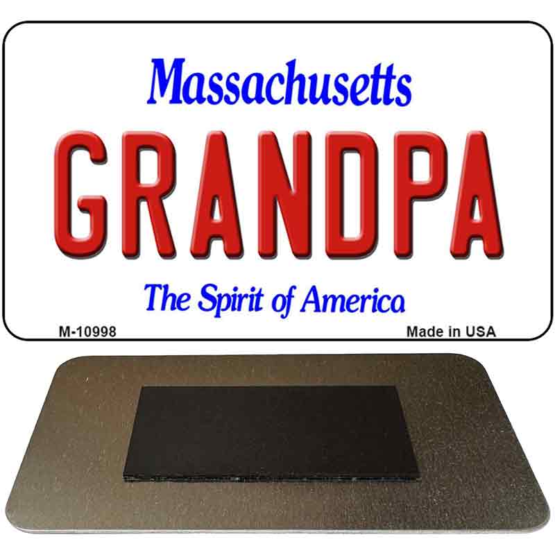 Grandpa Massachusetts State License Plate Tag Magnet M-10998