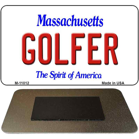 Golfer Massachusetts State License Plate Tag Magnet M-11012