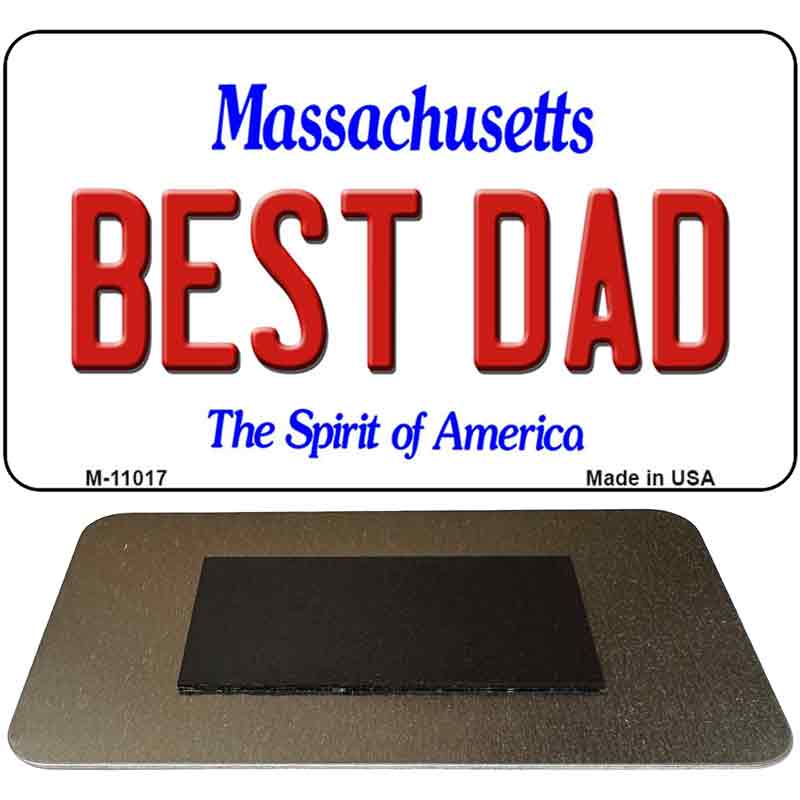 Best Dad Massachusetts State License Plate Tag Magnet M-11017