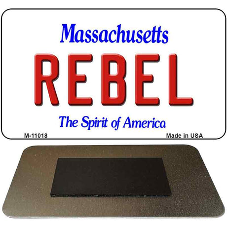 Rebel Massachusetts State License Plate Tag Magnet M-11018