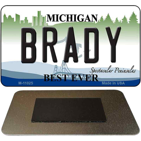 Brady Michigan State License Plate Tag Novelty Magnet M-11025