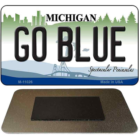 Go Blue Michigan State License Plate Tag Novelty Magnet M-11026