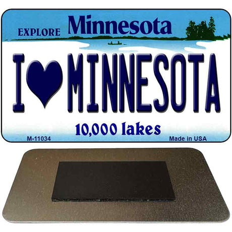 I Love Minnesota State License Plate Tag Novelty Magnet M-11034